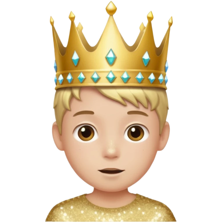 blue Boy glitter crown emoji