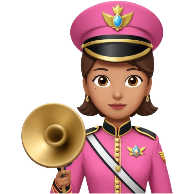 Parade Marchers, drum major, pink uniform famale emoji