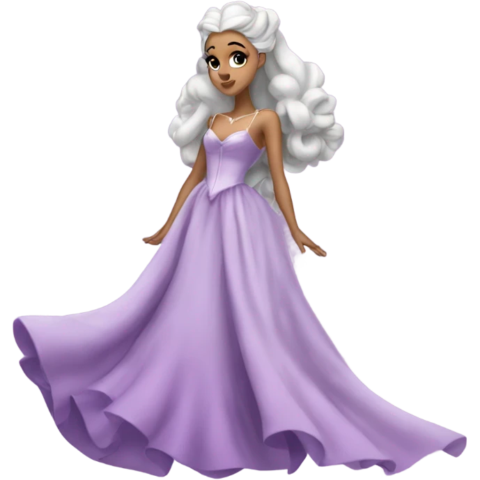 Real Ariana Grande as Galinda from wicked wearing long flowing dress  emoji