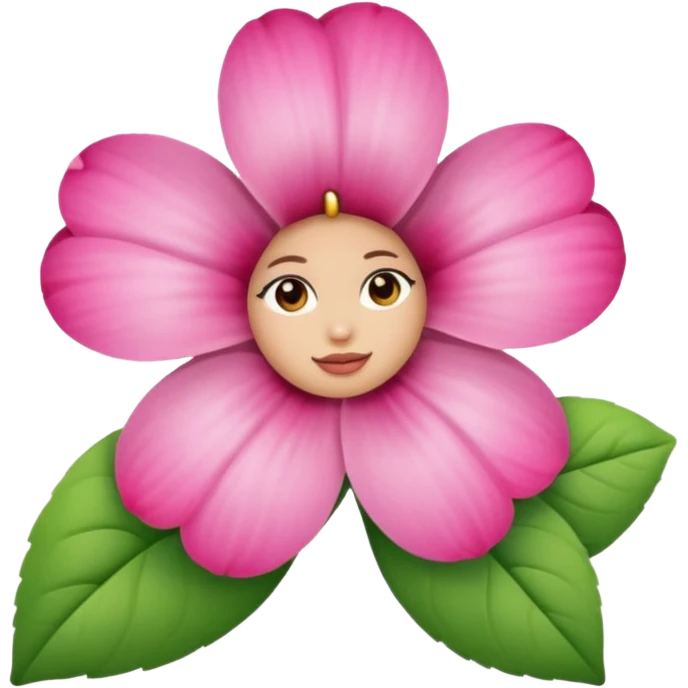 a pink flower who is wearing earrings emoji