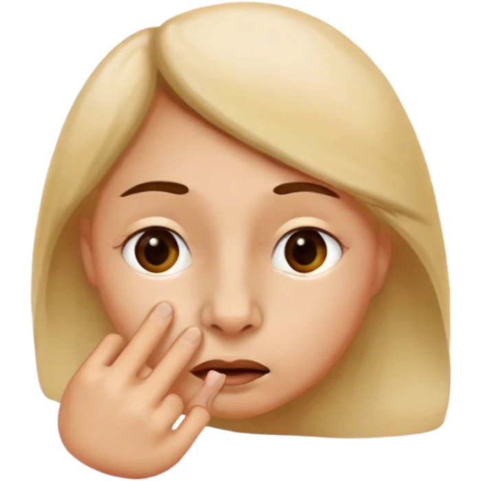 A face picking its nose. emoji
