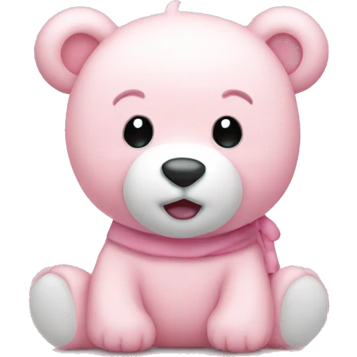  cute light pink Christmas bear emoji