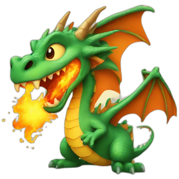 Dragon spewing fire emoji