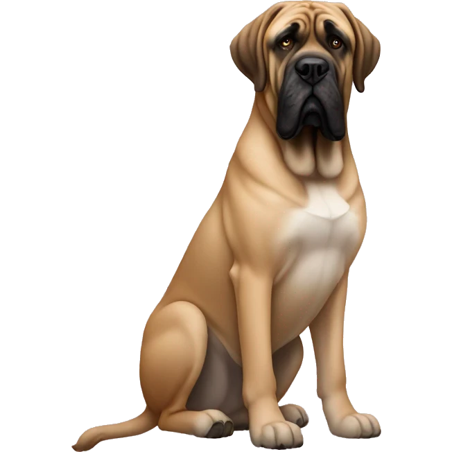 English mastiff sitting on women emoji