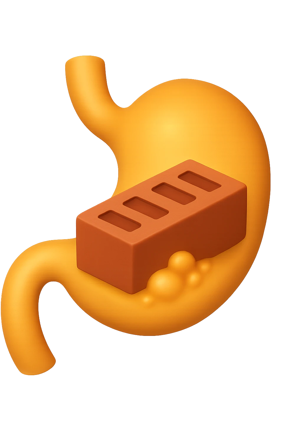 Mattone nello stomaco che sta venendo digerito emoji iphone style emoji