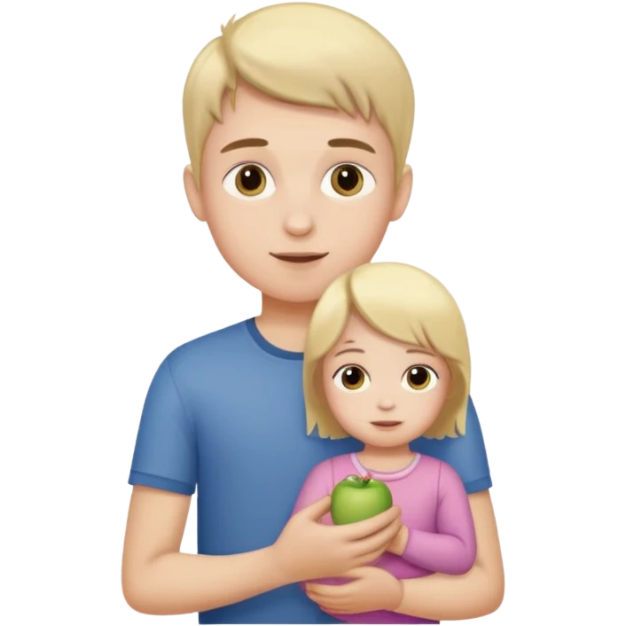 Boy with small girl  emoji