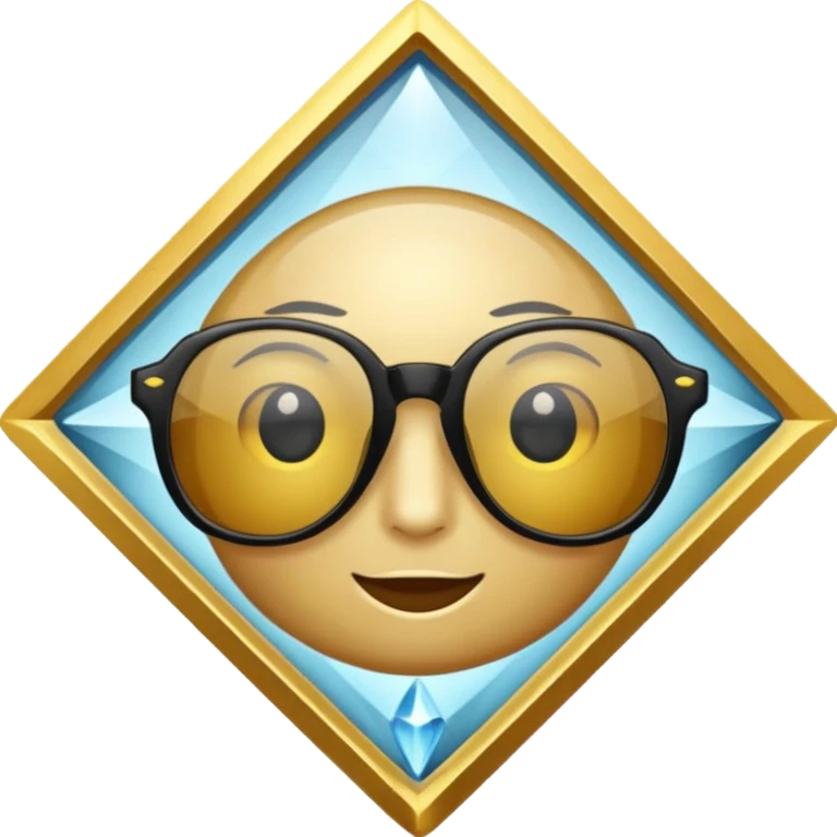 black glasses with diamond and golden in the back emoji
