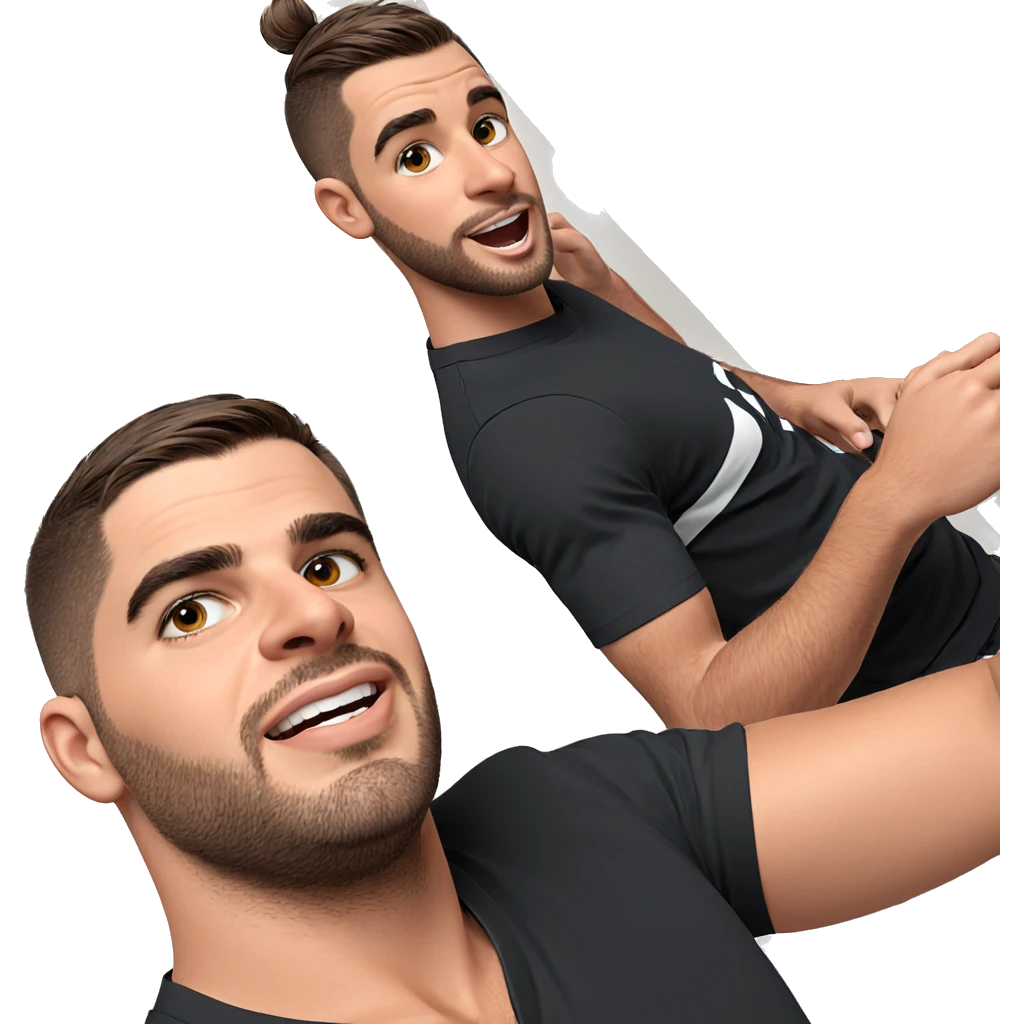 boys showing off personality emoji