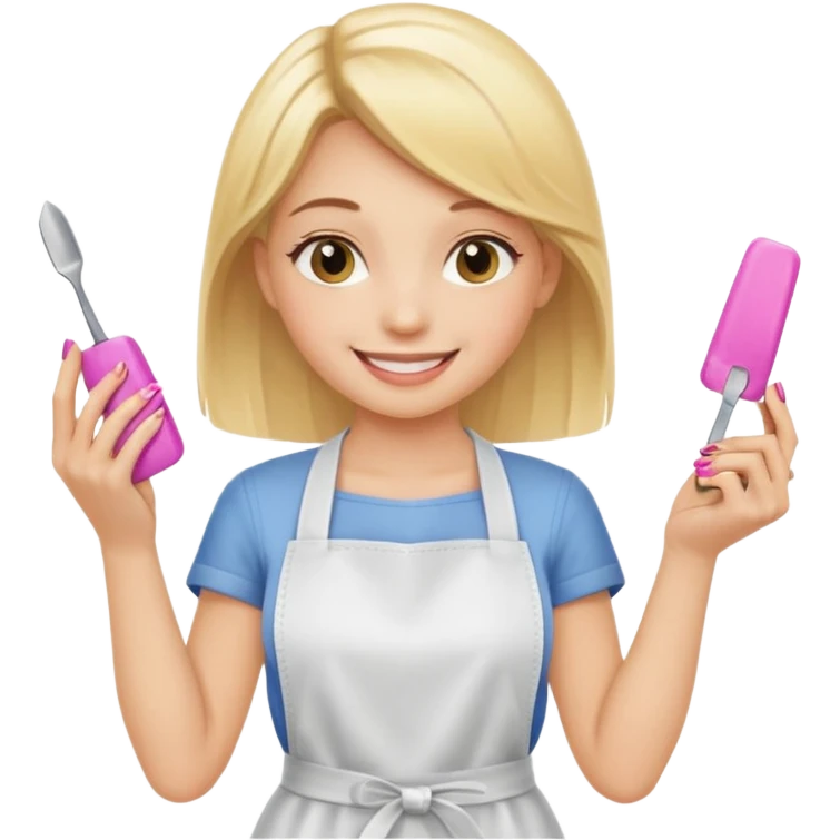 Blondie girl making nails emoji