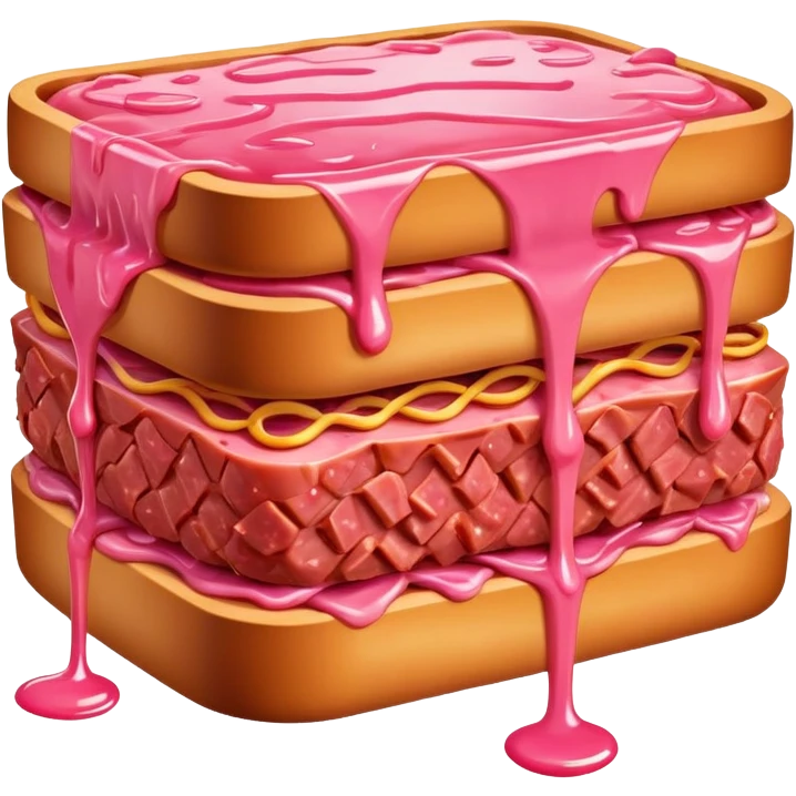  SPAM meat melted pink dripping sauce greek column  emoji
