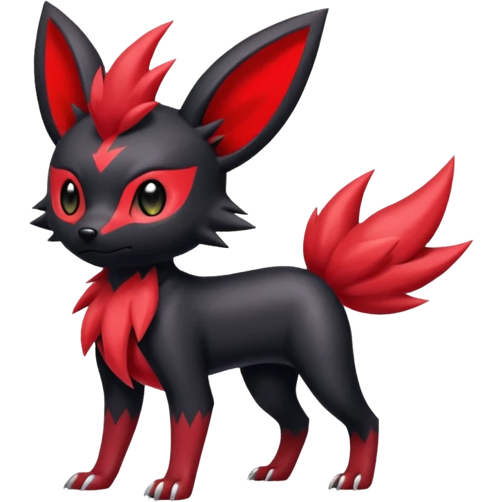 Shiny edgy red Zorua-Umbreon-Salandit-Jolteon-fusion emoji