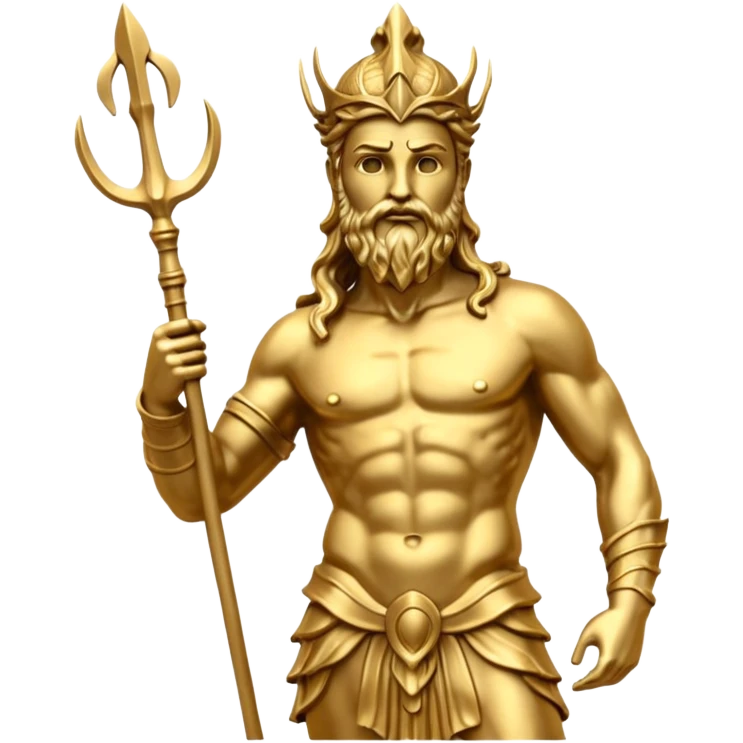 golden poseidon statue emoji