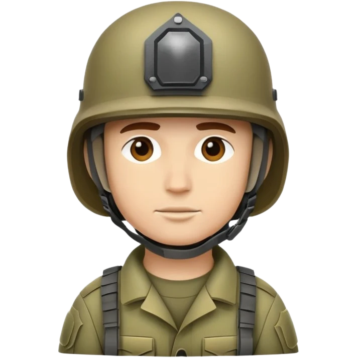 военный с каской, на которой нарисована буква Z emoji