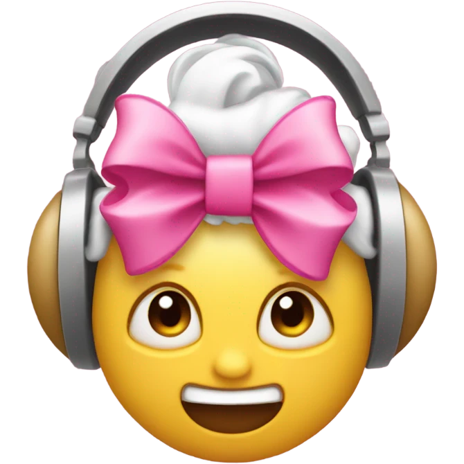 Listening emoji with big ear and pink bow emoji
