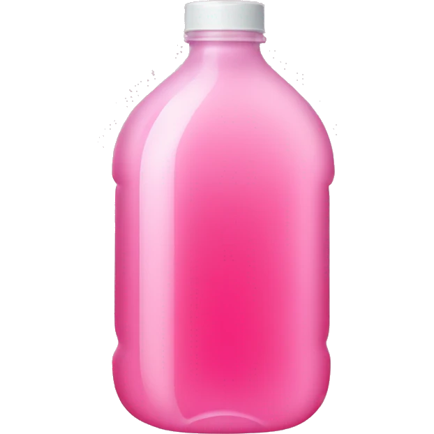 plastic bottle with crystaline pink liquid emoji