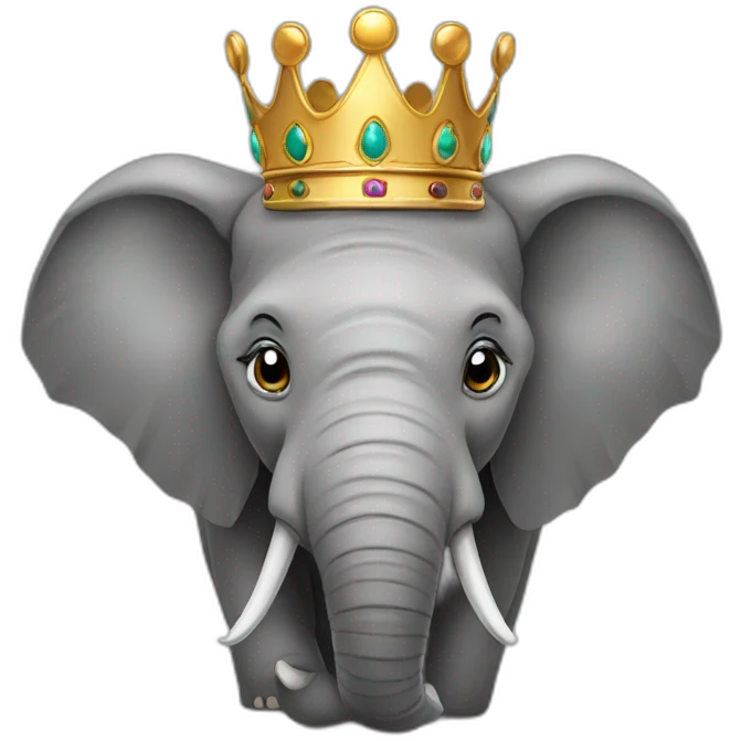 Elephant with crown emoji