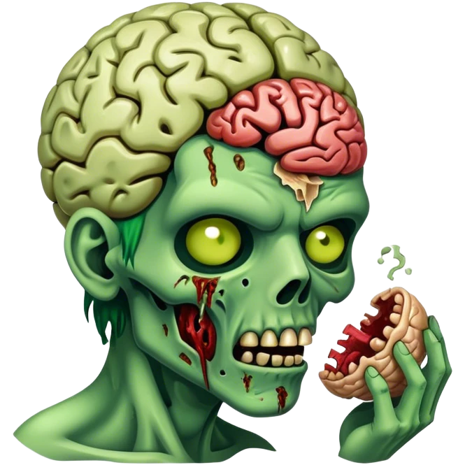 Zombie eating brain emoji