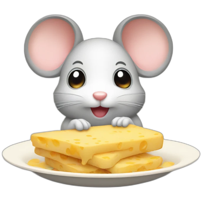 cute mouse look to plate food emoji