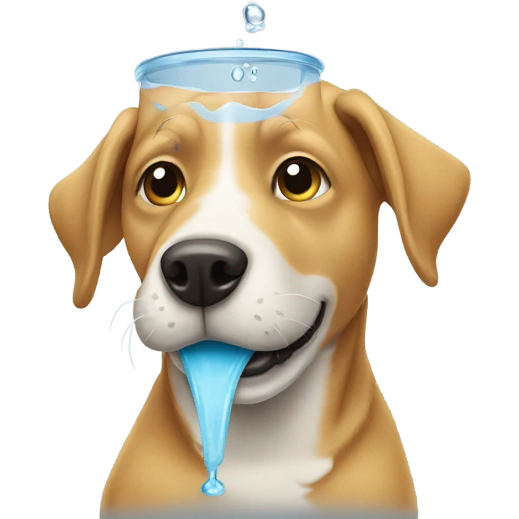 Dog drinking water emoji
