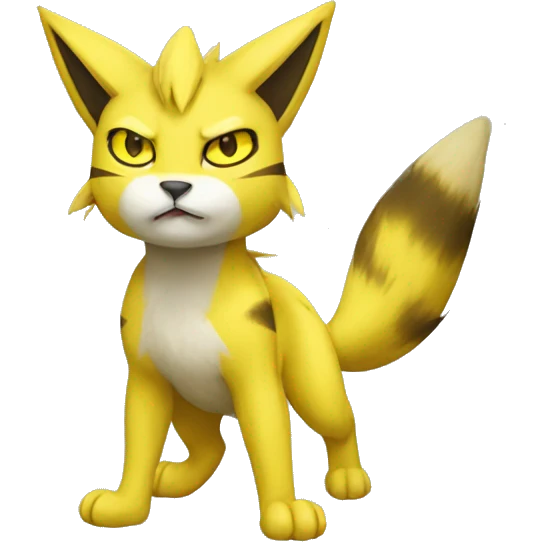 Yellow lombax-Zeraora-Renamon-cat full body emoji