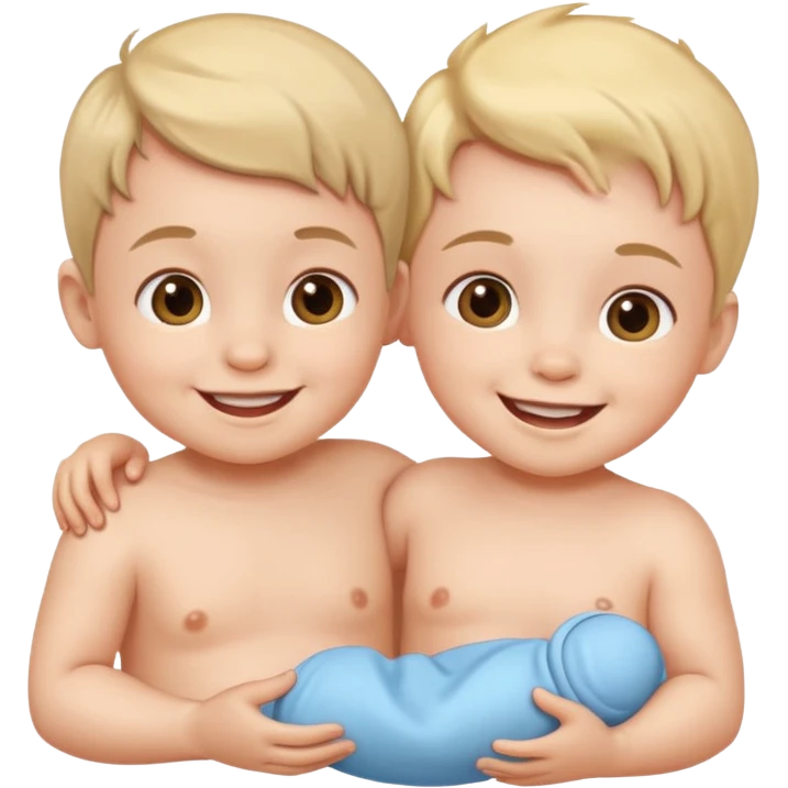 Baby boy and girl cartoon emoji