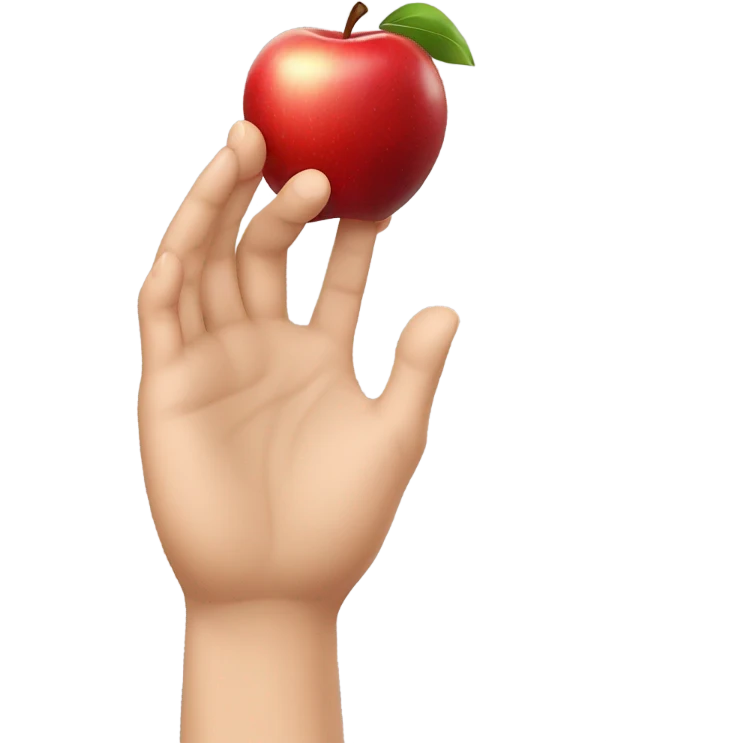 Hands with red apple in palm emoji