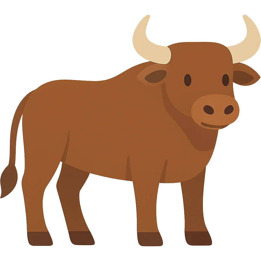 Flat design style ox emoji