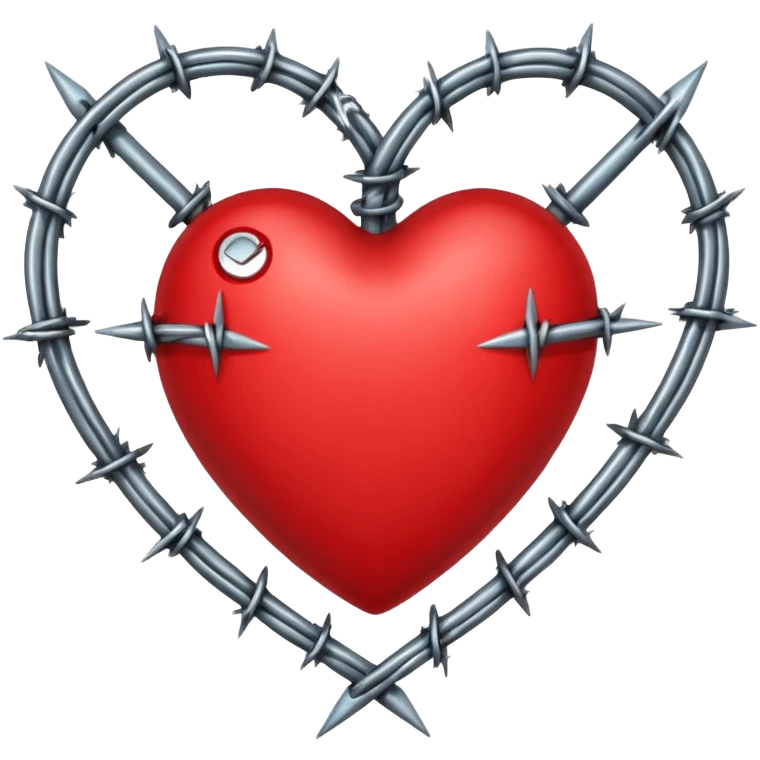 heart with a dark star and barbed wire emoji