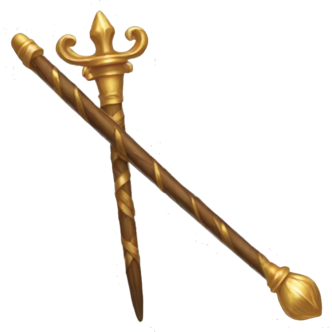 two crossed harry potter magic wands emoji