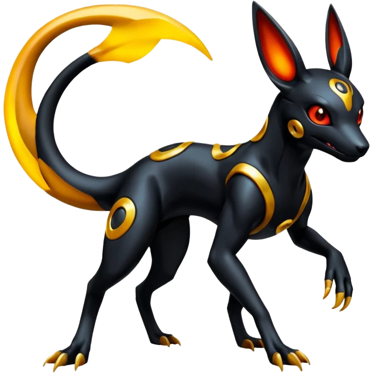 Futuristic Salandit-Electrike-Umbreon-Houndoom-Genesect-Pokémon-Fakémon-hybrid-creature emoji