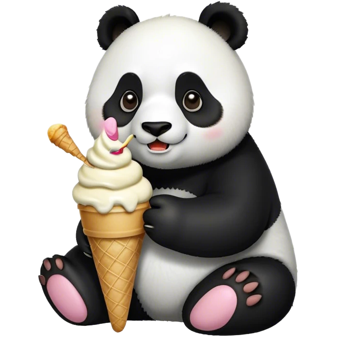 Panda eating ice cream emoji
