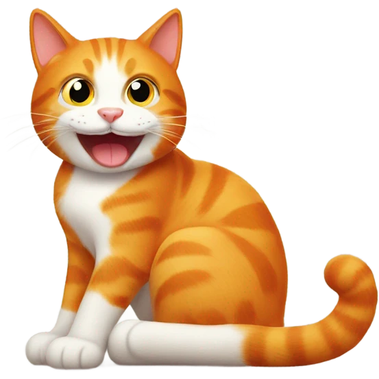 Happy Orange cat with a ton of catnip emoji