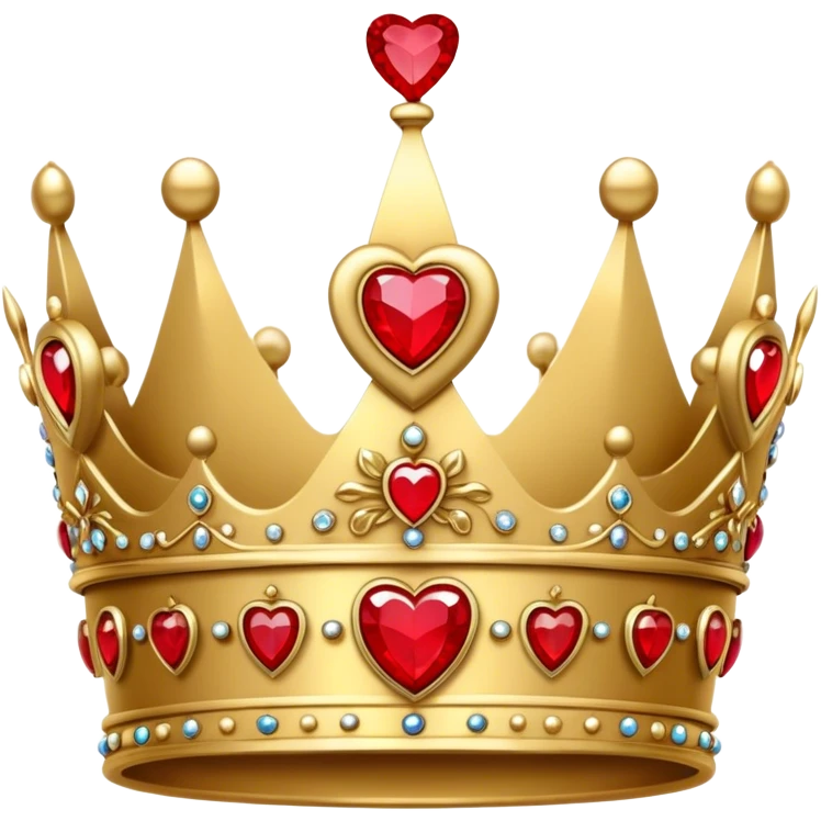 A crown with red hearts as gems emoji