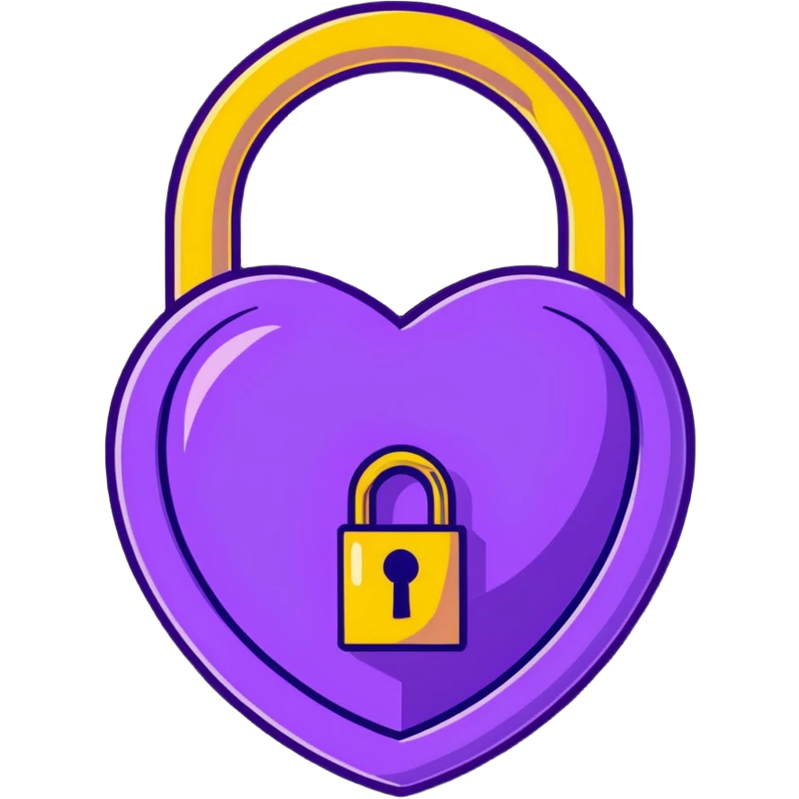 An enchanted golden lock with magical sparkles and purple energy radiating from it emoji