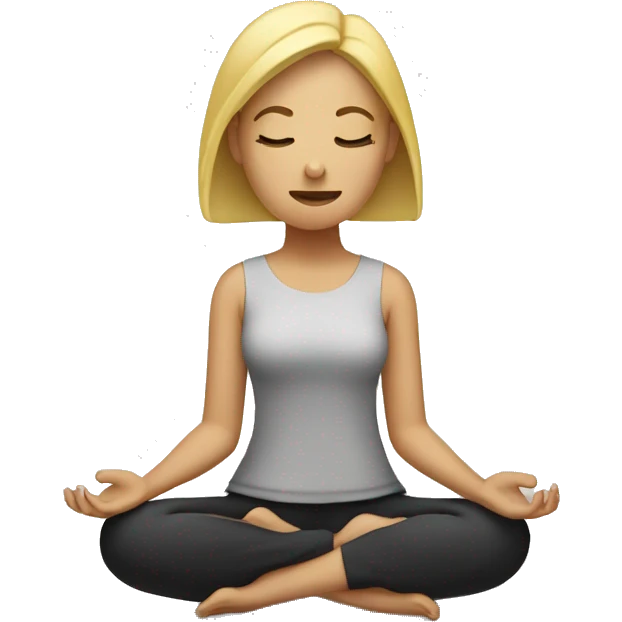 mujer rubia meditando emoji