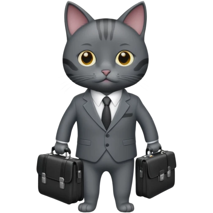 stock investing black and smart cat emoji