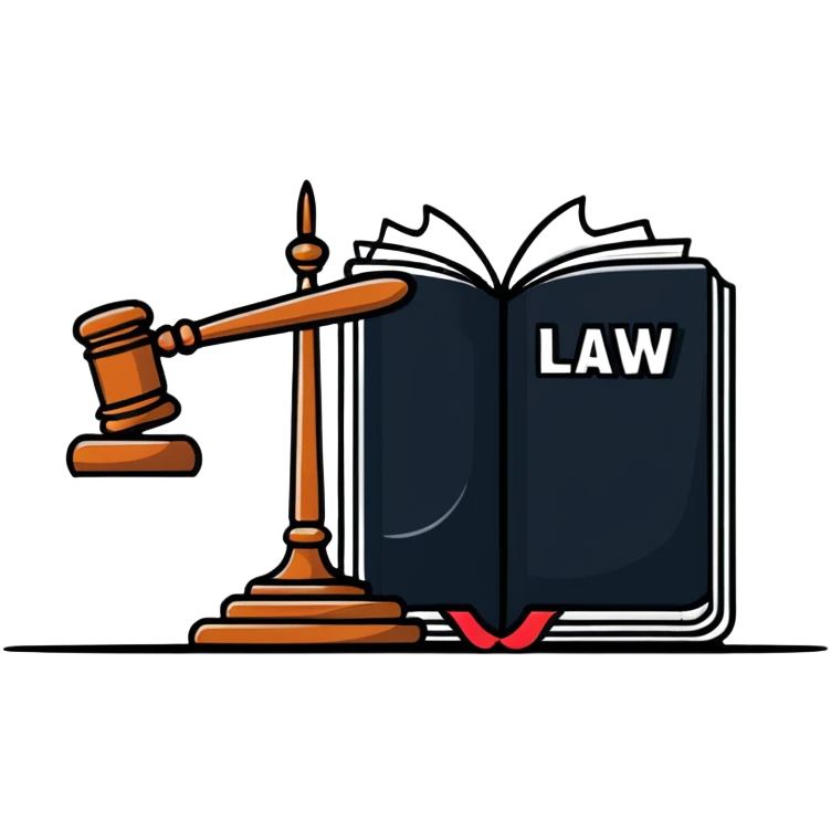 Law book with gavel emoji