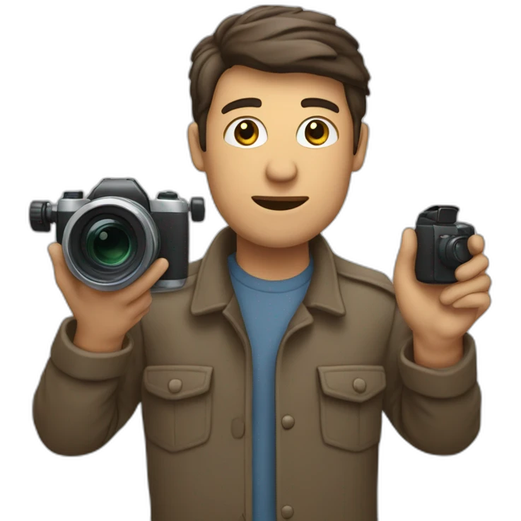 homme avec une caméra à la main emoji