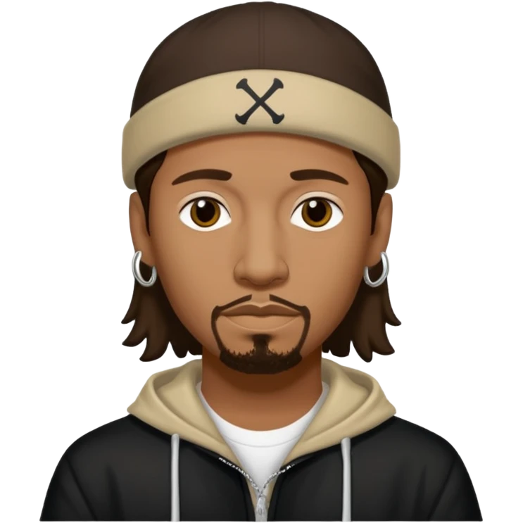 Wish Bone of bone thugs-n-harmony with dark brown hair emoji