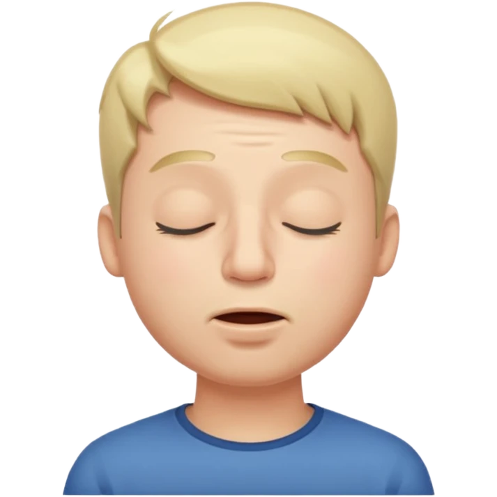 A male with closed eyes but the mouth is whistling emoji