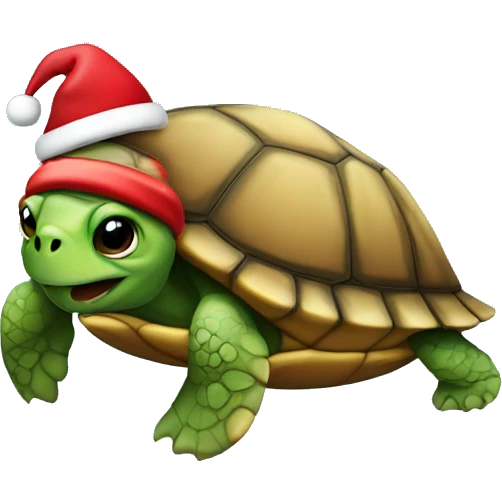 Turtle with Santa hat emoji