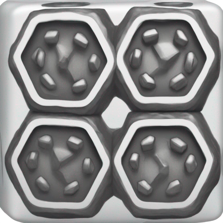 An ink stamp of a hex nut emoji