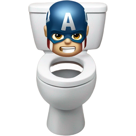Captain America in a toilet emoji