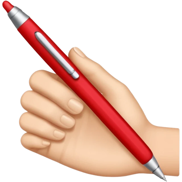 this emoji ✍🏻 with a red pen emoji