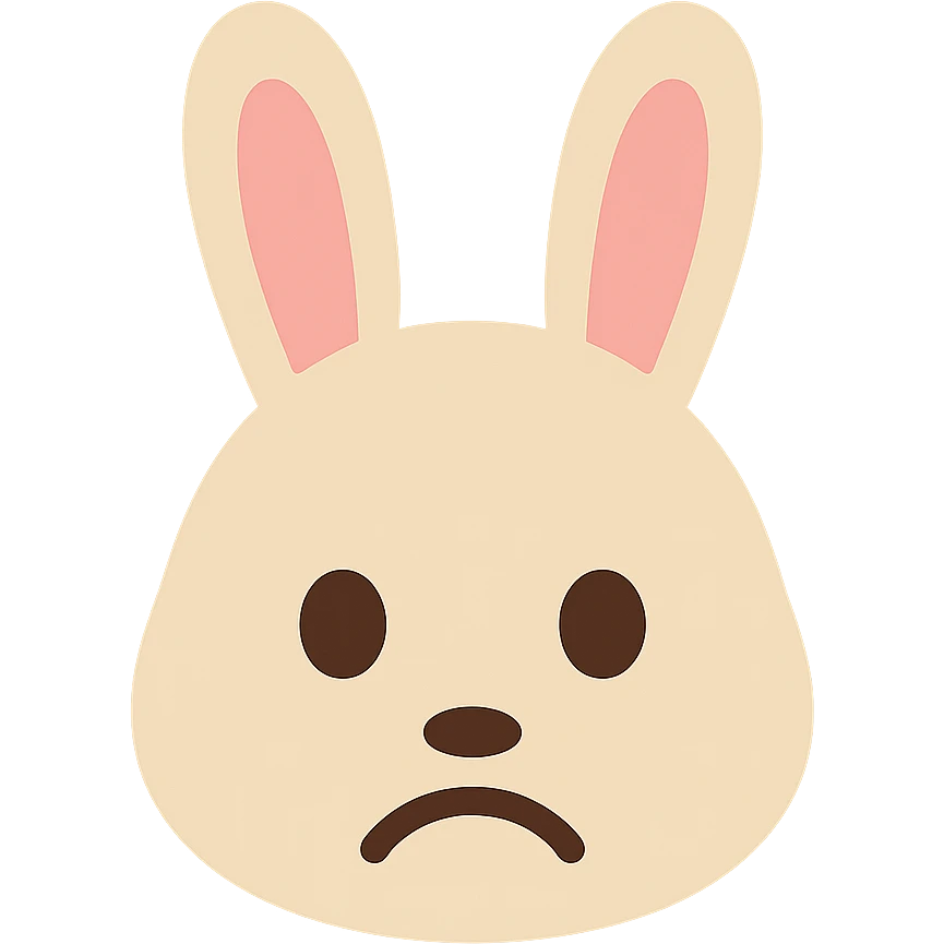 A sad bunny emoji