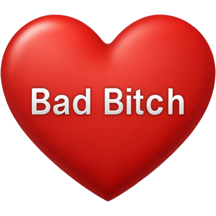 Bad bitch words written inside heart emoji