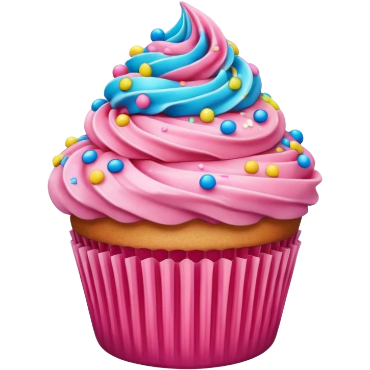 Cupcake with pink icing emoji
