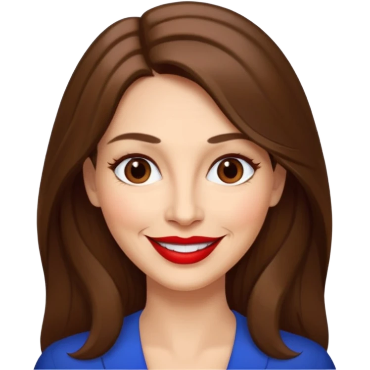 Woman 60, long brown hair, brown eyes, smiling emoji