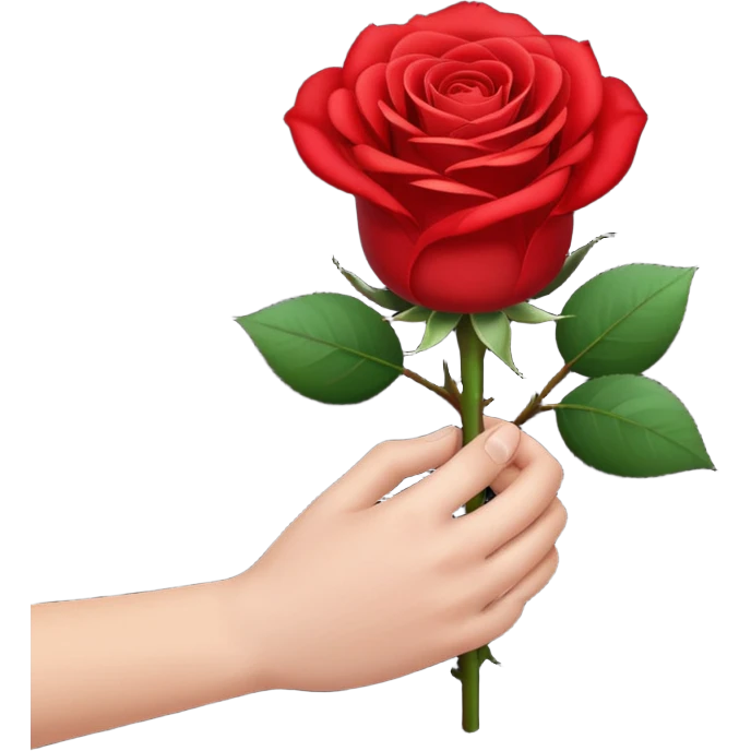 Flower 🌹in hand whiteout face  emoji