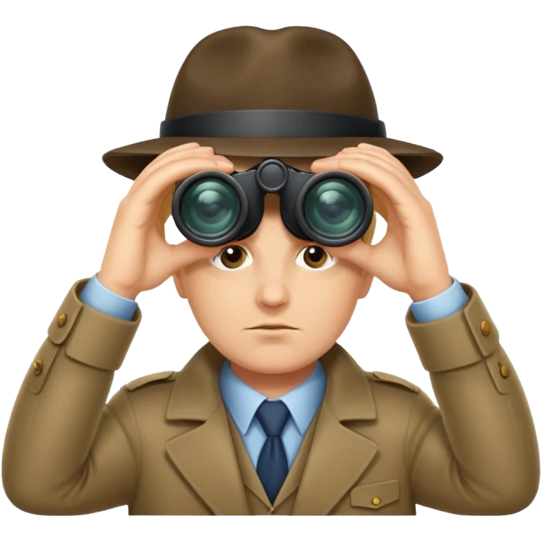Detective peeking through binoculars emoji